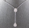 .77CT DIAMOND 14KT WHITE GOLD 3D OVAL TEAR DROP BY THE YARD LARIAT FUN NECKLACE