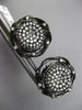 ESTATE .80CT DIAMOND 14KT BLACK GOLD 3D CLUSTER FLOWER CLIP ON FUN EARRINGS