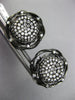 ESTATE .80CT DIAMOND 14KT BLACK GOLD 3D CLUSTER FLOWER CLIP ON FUN EARRINGS