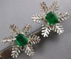 ANTIQUE 6.46CT DIAMOND & AAA EMERALD 18KT WHITE GOLD & PLATINUM CLIP ON EARRINGS