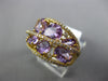 WIDE 5.20CT DIAMOND & AAA AMETHYST 14K YELLOW GOLD OVAL & ROUND CRISS CROSS RING
