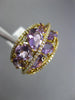 WIDE 5.20CT DIAMOND & AAA AMETHYST 14K YELLOW GOLD OVAL & ROUND CRISS CROSS RING