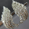 ESTATE LARGE 5.0CT DIAMOND 14K WHITE GOLD 3D MULTI LEAF CLIP ON HANGING EARRINGS
