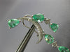 LARGE 6.01CT DIAMOND & AAA EMERALD 18KT WHITE GOLD MOON CLIP ON HANGING EARRINGS