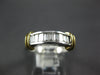 ESTATE 0.65CT DIAMOND 14KT 2 TONE GOLD BAGUETTE CHANNEL WEDDING ANNIVERSARY RING