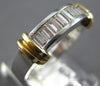 ESTATE 0.65CT DIAMOND 14KT 2 TONE GOLD BAGUETTE CHANNEL WEDDING ANNIVERSARY RING