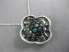 1.25CT WHITE & BLUE DIAMOND 14K WHITE GOLD 4 LEAF CLOVER FLOWER FLOATING PENDANT