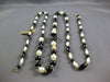 LARGE & EXTRA LONG AAA ONYX & SOUTH SEA PEARL 14K YELLOW GOLD NECKLACE #27201