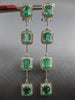 LARGE 4.62CT DIAMOND & AAA EMERALD 18KT WHITE GOLD 3D CLIP ON HANGING EARRINGS