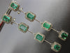 LARGE 4.62CT DIAMOND & AAA EMERALD 18KT WHITE GOLD 3D CLIP ON HANGING EARRINGS