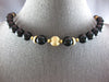 ESTATE EXTRA LONG & LARGE AAA ONYX 14KT YELLOW GOLD 3D BEAD NECKLACE #27195