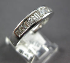 .81CT DIAMOND 18KT WHITE GOLD ROUND & BAGUETTE CHANNEL WEDDING ANNIVERSARY RING