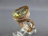 8.73CT DIAMOND & AAA LEMON QUARTZ 14KT ROSE GOLD PEAR SHAPE INFINITY LOVE RING