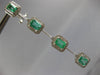 LARGE 4.62CT DIAMOND & AAA EMERALD 18KT WHITE GOLD 3D CLIP ON HANGING EARRINGS