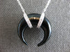 5.44CT DIAMOND & AAA ONYX 14K 2 TONE GOLD HORSE SHOE MOON BY THE YARD NECKLACE