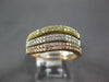 ESTATE WIDE .52CT DIAMOND 14KT TRI COLOR GOLD MULTI ROW SWIRL STACKABLE FUN RING