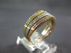 ESTATE WIDE .52CT DIAMOND 14KT TRI COLOR GOLD MULTI ROW SWIRL STACKABLE FUN RING