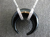 5.44CT DIAMOND & AAA ONYX 14K 2 TONE GOLD HORSE SHOE MOON BY THE YARD NECKLACE