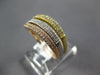 ESTATE WIDE .52CT DIAMOND 14KT TRI COLOR GOLD MULTI ROW SWIRL STACKABLE FUN RING