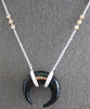 5.44CT DIAMOND & AAA ONYX 14K 2 TONE GOLD HORSE SHOE MOON BY THE YARD NECKLACE