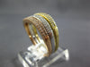 ESTATE WIDE .52CT DIAMOND 14KT TRI COLOR GOLD MULTI ROW SWIRL STACKABLE FUN RING