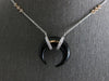 5.44CT DIAMOND & AAA ONYX 14K 2 TONE GOLD HORSE SHOE MOON BY THE YARD NECKLACE