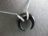5.44CT DIAMOND & AAA ONYX 14K 2 TONE GOLD HORSE SHOE MOON BY THE YARD NECKLACE