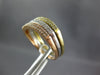 ESTATE WIDE .52CT DIAMOND 14KT TRI COLOR GOLD MULTI ROW SWIRL STACKABLE FUN RING