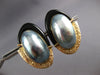 EXTRA LARGE AAA ONYX & TAHITIAN PEARL 14KT YELLOW GOLD HANGING EARRINGS #27183