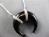 5.44CT DIAMOND & AAA ONYX 14K 2 TONE GOLD HORSE SHOE MOON BY THE YARD NECKLACE