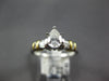 ESTATE 0.91CT PEAR SHAPE & BAGUETTE DIAMOND 18KT 2 TONE GOLD 3D ENGAGEMENT RING