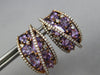 3.90CT DIAMOND & AAA AMETHYST 14K ROSE GOLD MULTI SHAPE CLIP ON HANGING EARRINGS