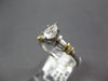 ESTATE 0.91CT PEAR SHAPE & BAGUETTE DIAMOND 18KT 2 TONE GOLD 3D ENGAGEMENT RING