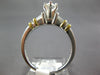 ESTATE 0.91CT PEAR SHAPE & BAGUETTE DIAMOND 18KT 2 TONE GOLD 3D ENGAGEMENT RING