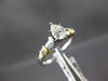ESTATE 0.91CT PEAR SHAPE & BAGUETTE DIAMOND 18KT 2 TONE GOLD 3D ENGAGEMENT RING