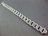 ESTATE LARGE 10CT DIAMOND 14KT WHITE GOLD 3D OVAL CLASSIC LINK TENNIS BRACELET