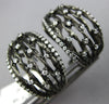 WIDE .60CT DIAMOND 14KT BLACK GOLD 3D MULTI ROW ETOILE CLIP ON HANGING EARRINGS