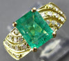 LARGE 2.2CT DIAMOND & AAA EMERALD 14K YELLOW GOLD CLASSIC ENGAGEMENT RING 27202