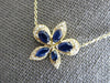 1.17CT DIAMOND & AAA SAPPHIRE 14KT YELLOW GOLD 3D FLOWER BUTTERFLY FUN NECKLACE