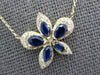 1.17CT DIAMOND & AAA SAPPHIRE 14KT YELLOW GOLD 3D FLOWER BUTTERFLY FUN NECKLACE