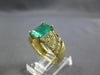 LARGE 2.2CT DIAMOND & AAA EMERALD 14K YELLOW GOLD CLASSIC ENGAGEMENT RING 27202