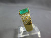 LARGE 2.2CT DIAMOND & AAA EMERALD 14K YELLOW GOLD CLASSIC ENGAGEMENT RING 27202