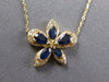 1.17CT DIAMOND & AAA SAPPHIRE 14KT YELLOW GOLD 3D FLOWER BUTTERFLY FUN NECKLACE