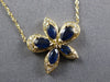 1.17CT DIAMOND & AAA SAPPHIRE 14KT YELLOW GOLD 3D FLOWER BUTTERFLY FUN NECKLACE