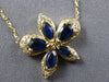 1.17CT DIAMOND & AAA SAPPHIRE 14KT YELLOW GOLD 3D FLOWER BUTTERFLY FUN NECKLACE