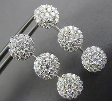 LARGE 4.0CT DIAMOND 14K WHITE GOLD MULTI FLOWER CLUSTER JOURNEY HANGING EARRINGS