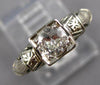 ANTIQUE ART DECO .30CT OLD MINE DIAMOND 18KT WHITE GOLD ENGAGEMENT RING #27193