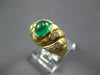 ESTATE WIDE 1.96CT DIAMOND & AAA EMERALD 14KT YELLOW GOLD 3D CABOCHON FUN RING