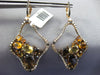 7.36CT DIAMOND AAA CITRINE & SMOKY TOPAZ 14KT ROSE GOLD FLOWER HANGING EARRINGS