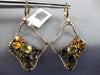 7.36CT DIAMOND AAA CITRINE & SMOKY TOPAZ 14KT ROSE GOLD FLOWER HANGING EARRINGS